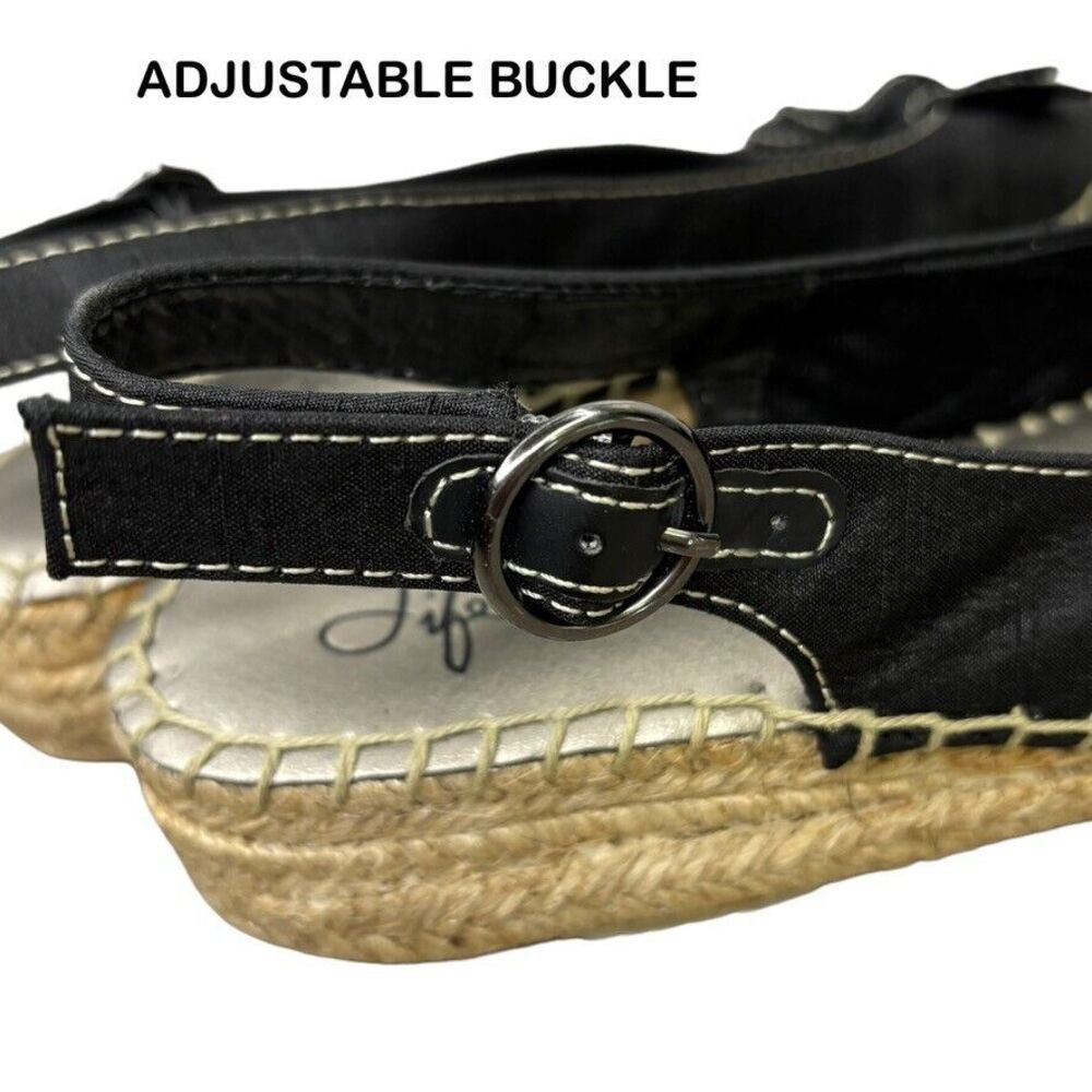 Life Stride Rica Too Navy Fabric Low Wedge Espadrille Sandal Womens Size 6.5 M - Picture 10 of 12